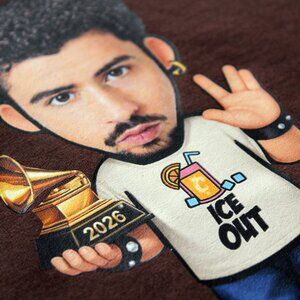 Bad Bunny Ice Out Grammy T-Shirt Size Large